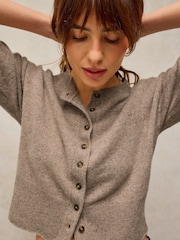 White Stuff Brown Kylie Cashmere Nep Cardigan - Image 4 of 6