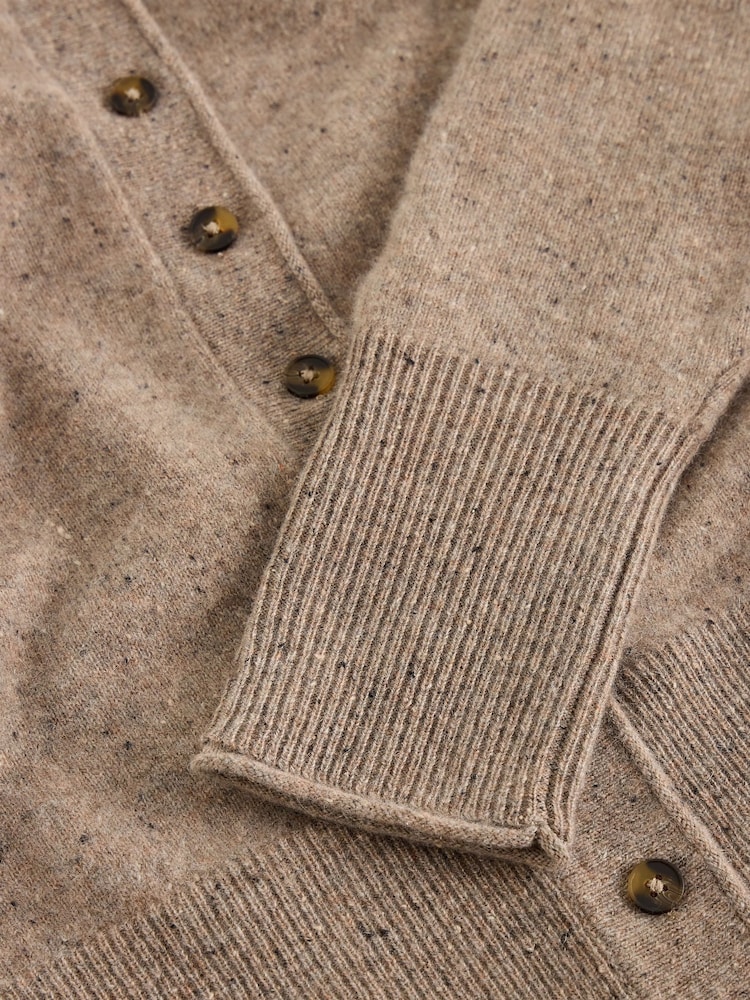 White Stuff Brown Kylie Cashmere Nep Cardigan - Image 6 of 6