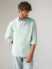Green 100% Cotton Stripe Long Sleeve Shirt - Image 1 of 5