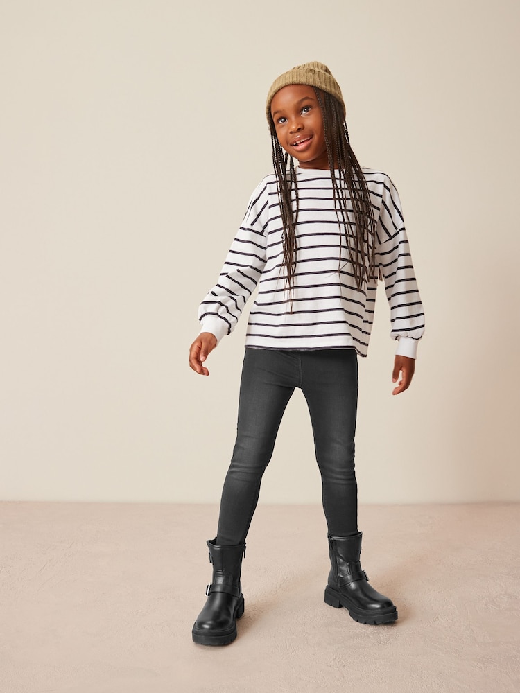 Charcoal Grey Regular Length Stretch Jeggings (3-16yrs) - Image 1 of 8