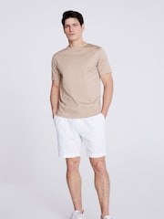 MOSS Nude Mercerised Crew Neck 100% Cotton T-Shirt - Image 2 of 3