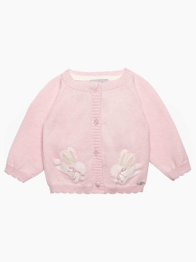 Trotters London Little Pale Pink Flopsy Bunny Cardigan - Image 1 of 3