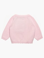 Trotters London Little Pale Pink Flopsy Bunny Cardigan - Image 2 of 3