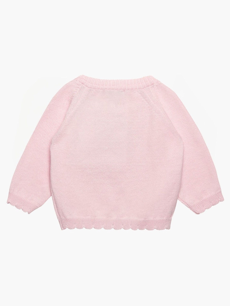 Trotters London Little Pale Pink Flopsy Bunny Cardigan - Image 2 of 3