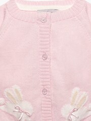 Trotters London Little Pale Pink Flopsy Bunny Cardigan - Image 3 of 3