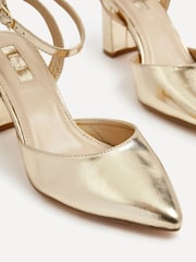 Linzi Gold Carrie Open Back Court Block Heels - Image 4 of 5