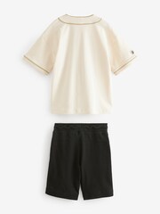 Crème/noir - Ensemble haut et short de baseball universitaire (3-16 ans) - Image 2 of 3