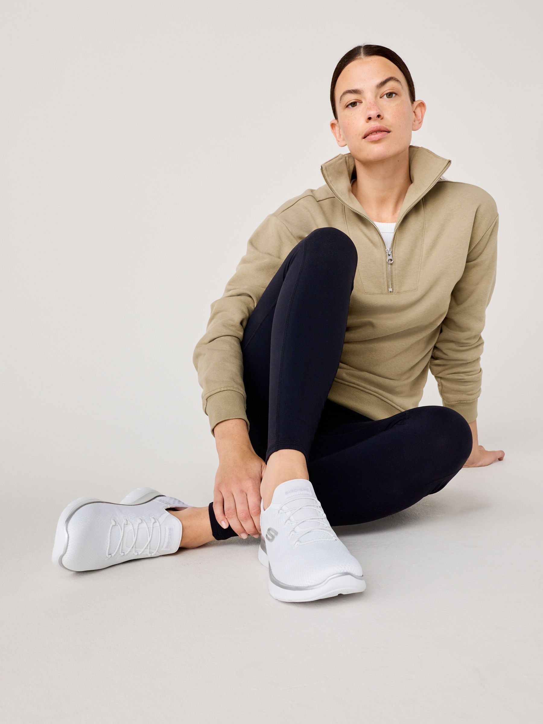 Buy Skechers White Standard Fit Slip In Summits Dazzling Haze