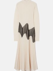 Jigsaw Cream Lace Trim Knitted Dress - Image 1 of 7