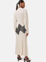 Jigsaw Cream Lace Trim Knitted Dress - Image 2 of 7
