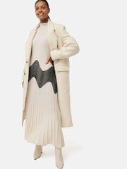 Jigsaw Cream Lace Trim Knitted Dress - Image 3 of 7