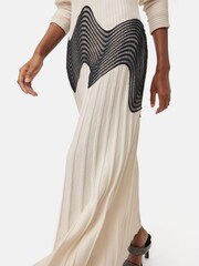 Jigsaw Cream Lace Trim Knitted Dress - Image 5 of 7