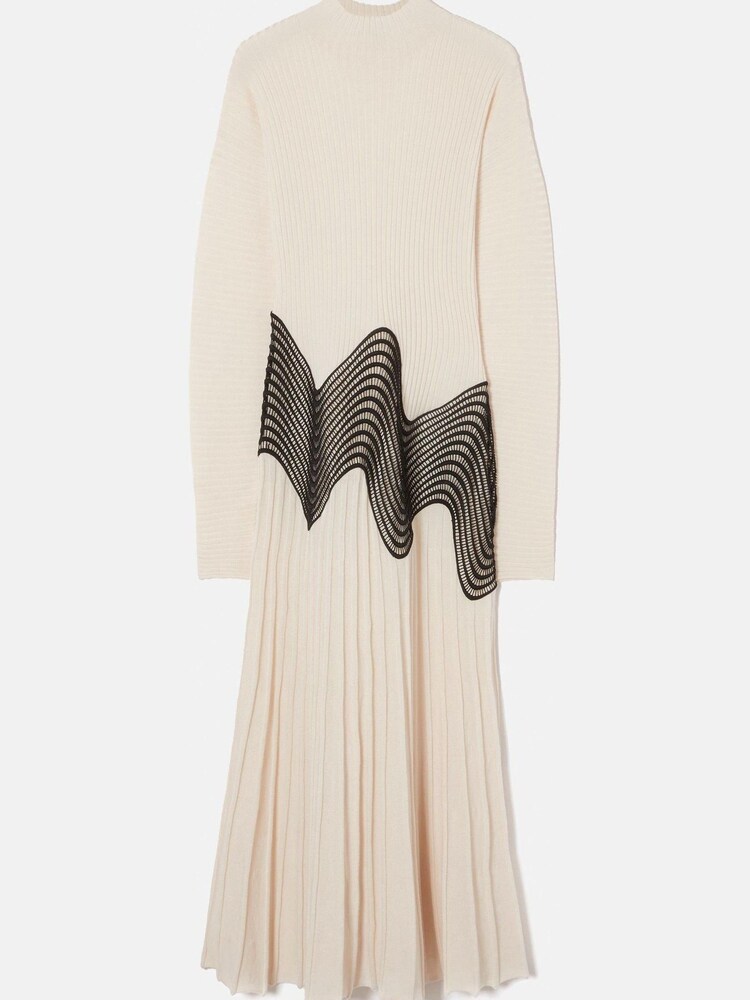 Jigsaw Cream Lace Trim Knitted Dress - Image 7 of 7