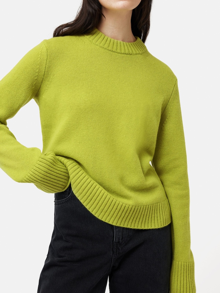 Jigsaw Green Compact Wool Crew Jumper - Image 1 of 7