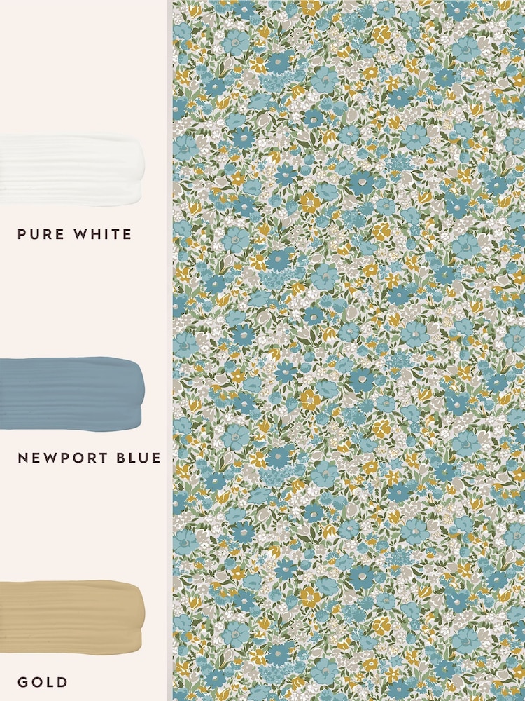 Laura Ashley Newport Blue Loveston 10M Wallpaper - Image 4 of 4