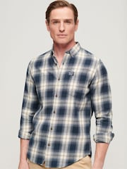 Superdry Night Blue Long Sleeve Cotton Lumberjack Shirt - Image 1 of 8
