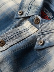 Superdry Night Blue Long Sleeve Cotton Lumberjack Shirt - Image 7 of 8