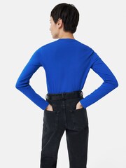 Jigsaw Blue Long Sleeve 100% Cotton Top - Image 2 of 7