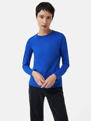 Jigsaw Blue Long Sleeve 100% Cotton Top - Image 3 of 7