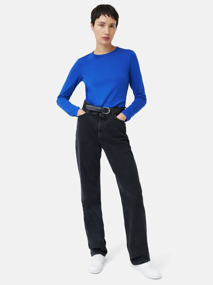 Jigsaw Blue Long Sleeve 100% Cotton Top - Image 4 of 7