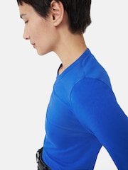 Jigsaw Blue Long Sleeve 100% Cotton Top - Image 6 of 7