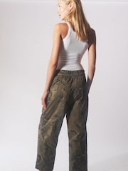 Religion Green Lightweight Cargo Trousers in Camo Print - Image 3 of 6