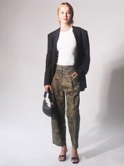 Religion Green Lightweight Cargo Trousers in Camo Print - Image 5 of 6