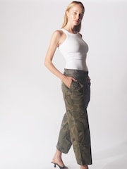 Religion Green Lightweight Cargo Trousers in Camo Print - Image 6 of 6