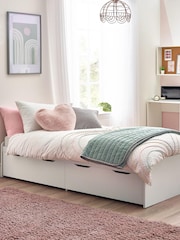 White Compton Kids Wooden Drawer Storage Bed Frame - Image 1 of 4
