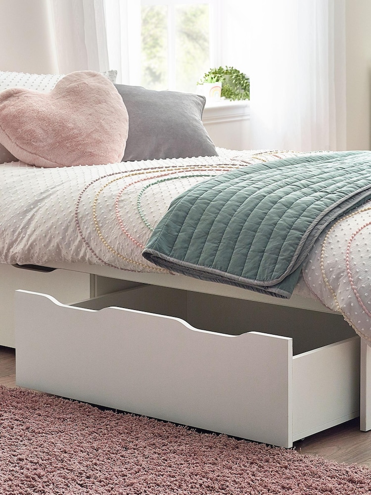 White Compton Kids Wooden Drawer Storage Bed Frame - Image 2 of 4