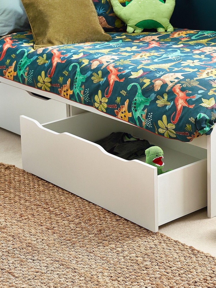 White Compton Kids Wooden Drawer Storage Bed Frame - Image 4 of 4