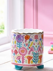 Lucy Tiffney x Next Multi Floral Footed Plant Pot - Image 2 of 4