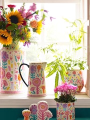 Lucy Tiffney x Next Multi Floral Footed Plant Pot - Image 3 of 4