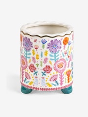 Lucy Tiffney x Next Multi Floral Footed Plant Pot - Image 4 of 4