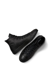 Converse Black Leather High Top Trainers - Image 6 of 11