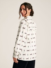 Joules Henrietta Cream Horse Print Frill Blouse - Image 2 of 8