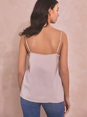 Cream Broderie Lace Trim Cami Top - Image 4 of 7