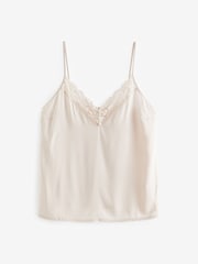 Cream Broderie Lace Trim Cami Top - Image 6 of 7