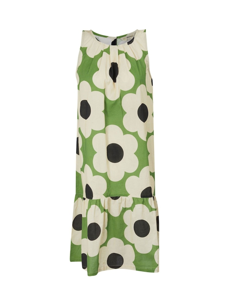 Regatta Green Orla Kiely Summer Sleeveless 100% Cotton Dress - Image 5 of 7
