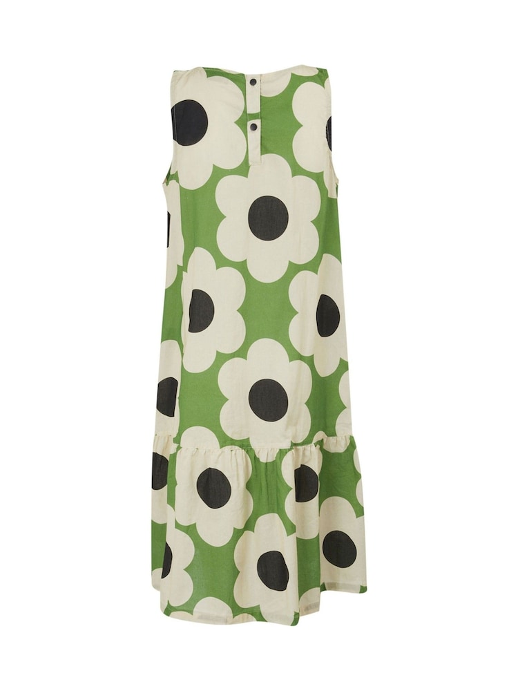 Regatta Green Orla Kiely Summer Sleeveless 100% Cotton Dress - Image 6 of 7