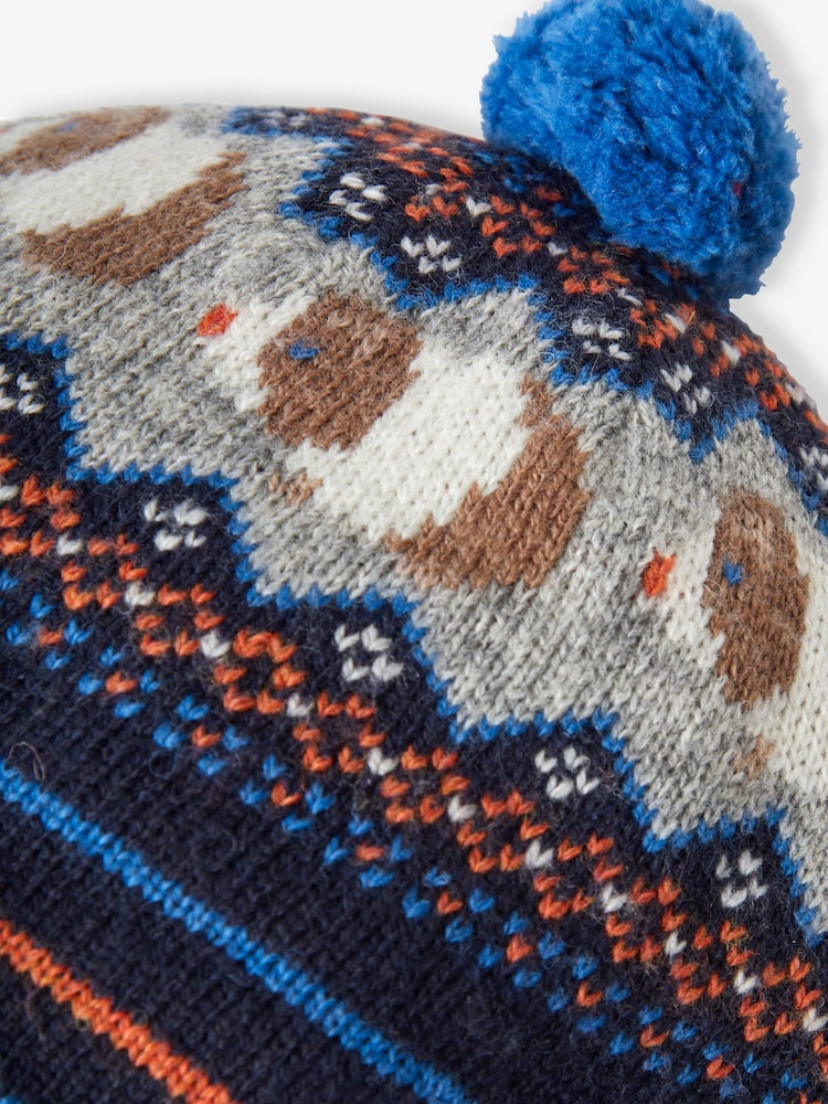 Azul marino - JoJo Maman Bébé Conejillo de Indias Fairisle Patrón Sombrero - Imagen 2 de 2 Azul marino - JoJo Maman Bébé Conejillo de Indias Fairisle Patrón Sombrero - Imagen 2 de 2