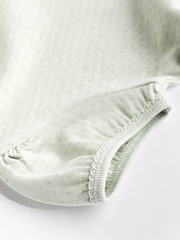 Multi Pastel 100% Cotton Pointelle Puff Sleeve Bodysuits 5 Pack - Image 6 of 7