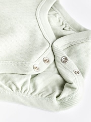 Multi Pastel 100% Cotton Pointelle Puff Sleeve Bodysuits 5 Pack - Image 7 of 7