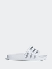 adidas White Adilette Youth Kids Sliders - Image 1 of 10