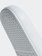 adidas White Adilette Youth Kids Sliders - Image 10 of 10