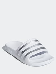 adidas White Adilette Youth Kids Sliders - Image 3 of 10