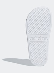 adidas White Adilette Youth Kids Sliders - Image 7 of 10