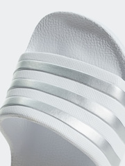 adidas White Adilette Youth Kids Sliders - Image 8 of 10