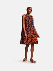 Regatta Orange Orla Kiely Summer Sleeveless 100% Cotton Dress - Image 1 of 8