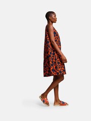Regatta Orange Orla Kiely Summer Sleeveless 100% Cotton Dress - Image 3 of 8